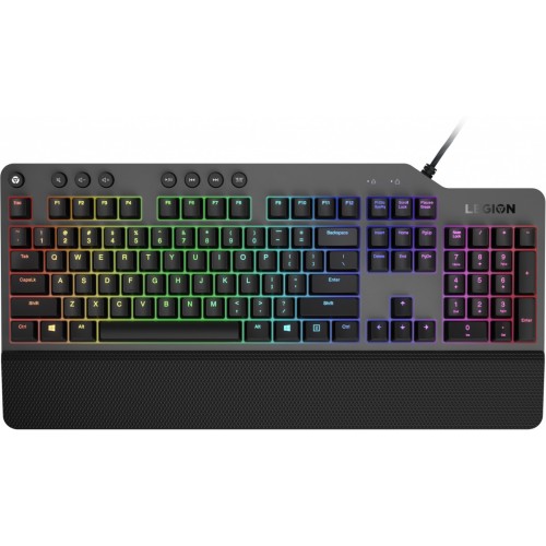 Клавиатура Lenovo K500 RGB механическая черный USB Multimedia for gamer LED (подставка для запястий) (GY40T26479) кабель 1.8м