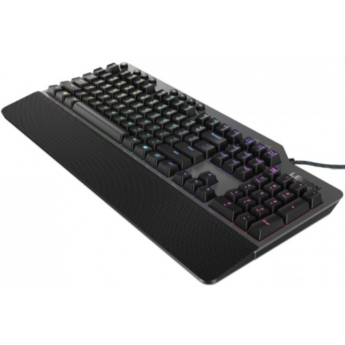 Клавиатура Lenovo K500 RGB механическая черный USB Multimedia for gamer LED (подставка для запястий) (GY40T26479) кабель 1.8м