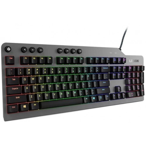 Клавиатура Lenovo K500 RGB механическая черный USB Multimedia for gamer LED (подставка для запястий) (GY40T26479) кабель 1.8м