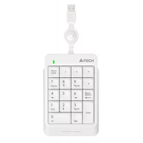 Числовой блок A4Tech FK13 белый USB slim для ноутбука (FK13 USB ( WHITE )) кабель 0.7м
