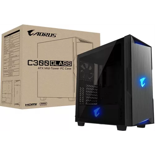 Корпус Gigabyte AORUS C300 GB-AC300G черный без БП ATX 4x120mm 4x140mm 2xUSB3.0 audio bott PSU