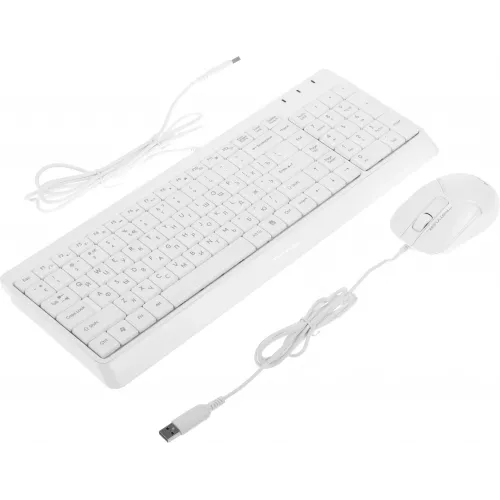 Клавиатура + мышь A4Tech Fstyler F1512 клав:белый мышь:белый USB (F1512 WHITE)