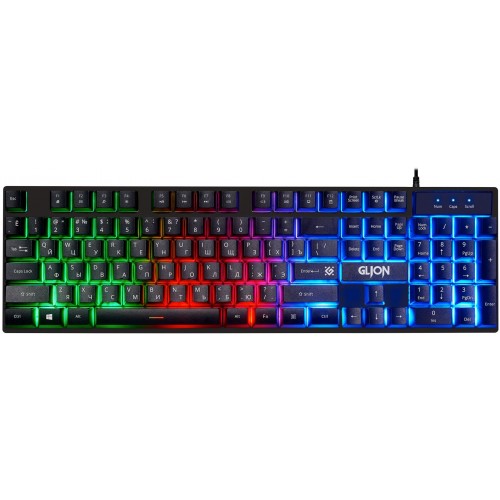 Клавиатура + мышь Defender Glion клав:черный мышь:черный/красный USB LED (45123)