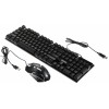 Клавиатура + мышь Defender Glion клав:черный мышь:черный/красный USB LED (45123)