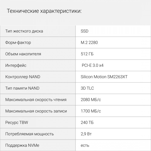 Накопитель SSD Digma PCIe 3.0 x4 512GB DGSM3512GS33T Mega S3 M.2 2280