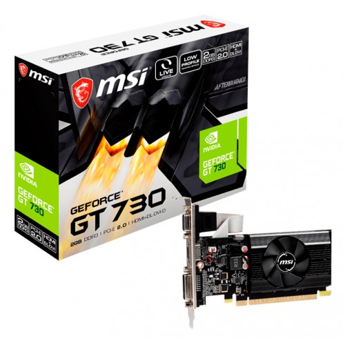Видеокарта MSI PCI-E 2.0 N730K-2GD3/LP NVIDIA GeForce GT 730 2Gb 64bit DDR3 902/1600 DVIx1 HDMIx1 CRTx1 HDCP Ret low profile
