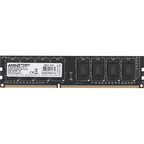 Память DDR3 4Gb 1333MHz AMD R334G1339U1S-U R3 Value RTL PC3-10600 CL9 DIMM 240-pin 1.5В Ret