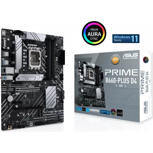 Материнская плата Asus PRIME B660-PLUS D4 Soc-1700 Intel B660 4xDDR4 ATX AC`97 8ch(7.1) 2.5Gg RAID+HDMI+DP