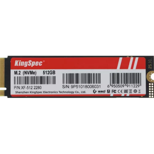 Накопитель SSD Kingspec PCIe 4.0 x4 512GB XF-512 M.2 2280