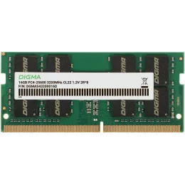 Память DDR4 16Gb 3200MHz Digma DGMAS43200016D RTL PC4-25600 CL22 SO-DIMM 260-pin 1.2В dual rank Ret