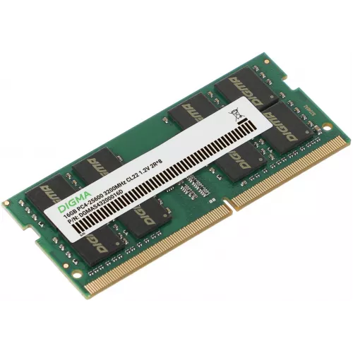 Память DDR4 16Gb 3200MHz Digma DGMAS43200016D RTL PC4-25600 CL22 SO-DIMM 260-pin 1.2В dual rank Ret