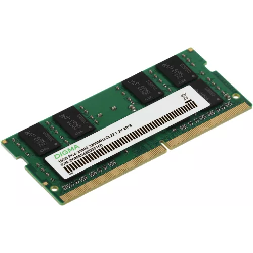 Память DDR4 16Gb 3200MHz Digma DGMAS43200016D RTL PC4-25600 CL22 SO-DIMM 260-pin 1.2В dual rank Ret