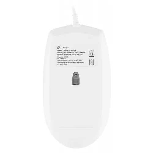 Мышь Оклик 147M белый оптическая 2000dpi USB 4but (1868746)