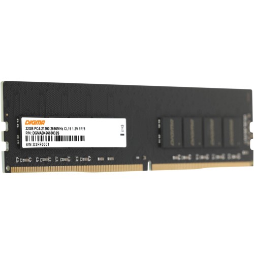 Память DDR4 32Gb 2666MHz Digma DGMAD42666032S RTL PC4-21300 CL19 DIMM 288-pin 1.2В single rank Ret