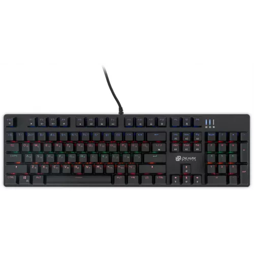 Клавиатура Оклик 990 G2 механическая черный USB Multimedia for gamer LED (1875240) кабель 1.8м