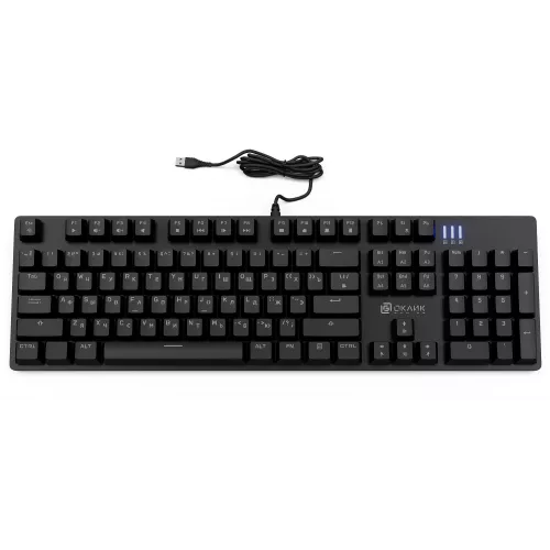 Клавиатура Оклик 990 G2 механическая черный USB Multimedia for gamer LED (1875240) кабель 1.8м