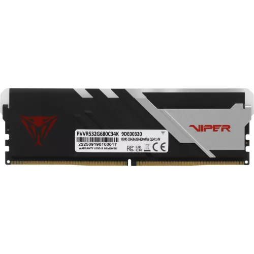 Память DDR5 2x16Gb 6800MHz Patriot PVVR532G680C34K Viper Venom RGB RTL Gaming PC5-54400 CL34 DIMM 288-pin 1.4В kit с радиатором Ret