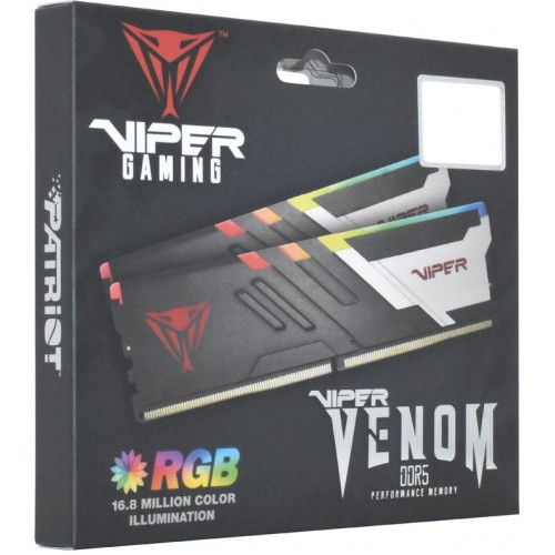 Память DDR5 2x32Gb 5600MHz Patriot PVVR564G560C40K Viper Venom RGB RTL Gaming PC5-44800 CL40 DIMM 288-pin 1.35В kit с радиатором Ret