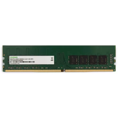 Память DDR4 8Gb 3200MHz Digma DGMAD43200008D RTL PC4-25600 CL22 DIMM 288-pin 1.2В dual rank Ret