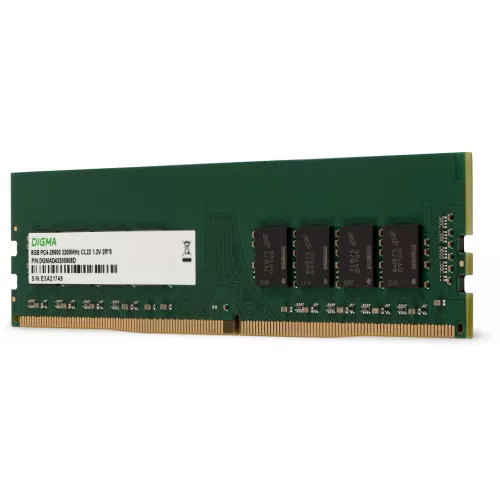 Память DDR4 8Gb 3200MHz Digma DGMAD43200008D RTL PC4-25600 CL22 DIMM 288-pin 1.2В dual rank Ret