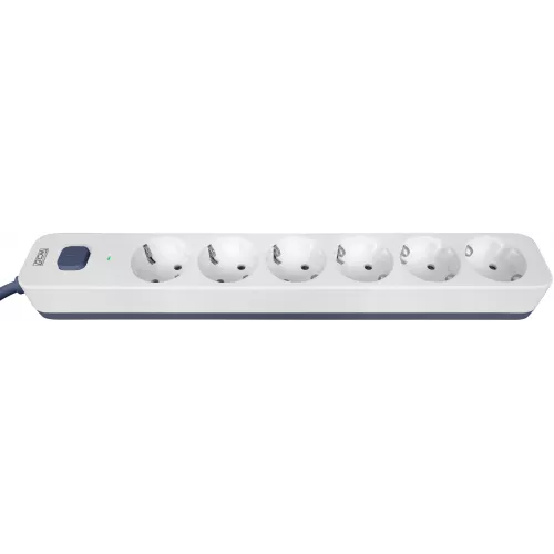 Сетевой фильтр Powercom SP-06W 1.8М 1.8м (6 розеток) белый/серый (коробка)