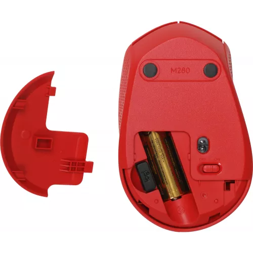 Мышь Logitech M280 красный оптическая 1000dpi беспров. USB 2but (910-004308)