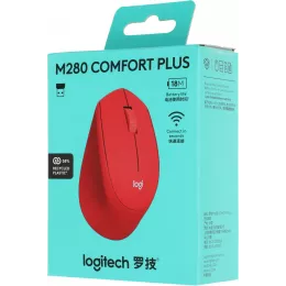Мышь Logitech M280 красный оптическая 1000dpi беспров. USB 2but (910-004308)