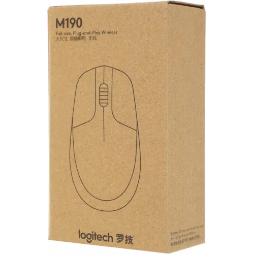 Мышь Logitech M190 черный/синий оптическая 1000dpi беспров. USB 2but (910-005925)