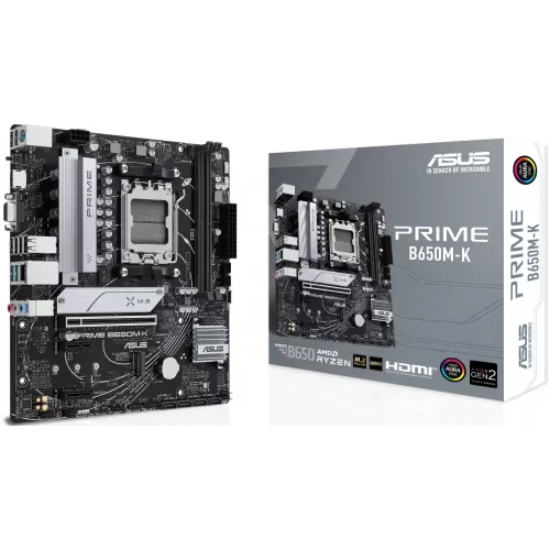 Материнская плата Asus PRIME B650M-K Socket AM5 AMD B650 2xDDR5 mATX AC`97 8ch(7.1) 2.5Gg RAID+VGA+HDMI