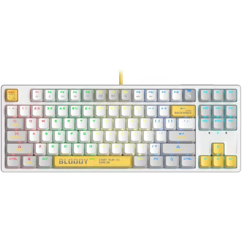 Клавиатура A4Tech S87 Energy механическая белый USB for gamer LED (S87 USB ENERGY WHITE) кабель 1.8м