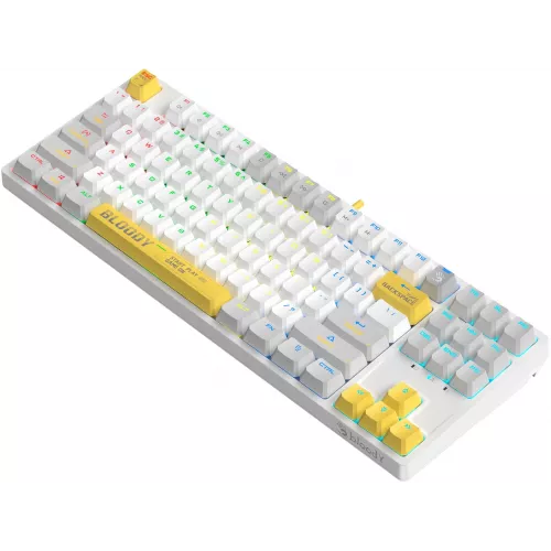 Клавиатура A4Tech S87 Energy механическая белый USB for gamer LED (S87 USB ENERGY WHITE) кабель 1.8м