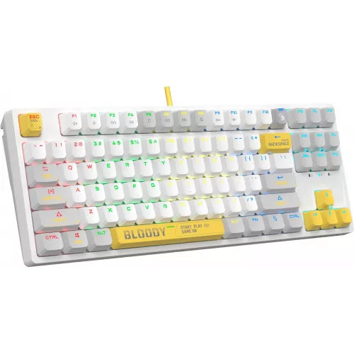 Клавиатура A4Tech S87 Energy механическая белый USB for gamer LED (S87 USB ENERGY WHITE) кабель 1.8м