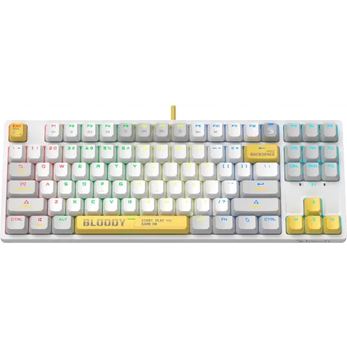 Клавиатура A4Tech S87 Energy механическая белый USB for gamer LED (S87 USB ENERGY WHITE) кабель 1.8м