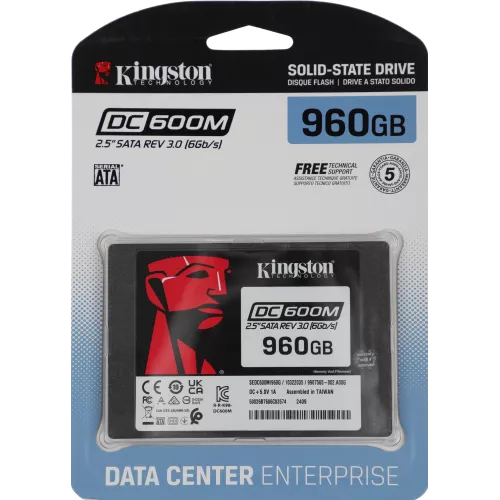 Накопитель SSD Kingston SATA-III 960GB SEDC600M/960G DC600M 2.5" 1 DWPD