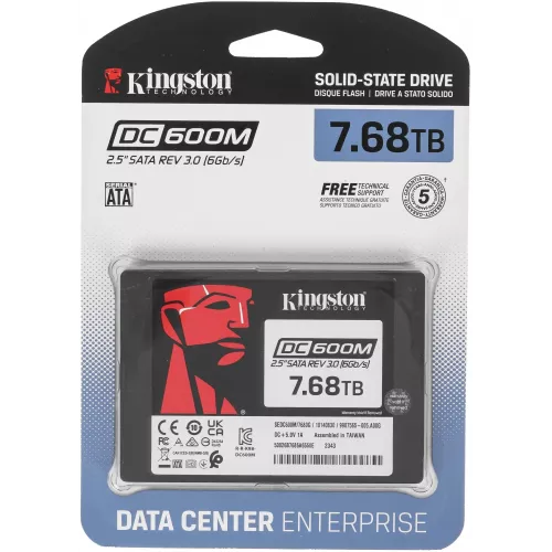 Накопитель SSD Kingston SATA-III 7.68TB SEDC600M/7680G DC600M 2.5" 1 DWPD
