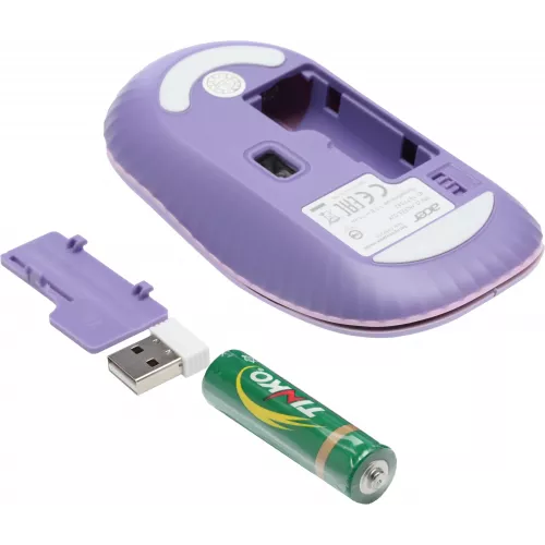 Мышь Acer OMR205 фиолетовый оптическая 1200dpi беспров. USB для ноутбука 3but (ZL.MCEEE.02K)