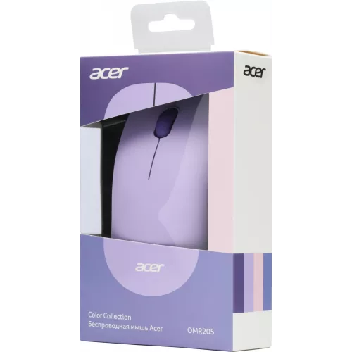 Мышь Acer OMR205 фиолетовый оптическая 1200dpi беспров. USB для ноутбука 3but (ZL.MCEEE.02K)
