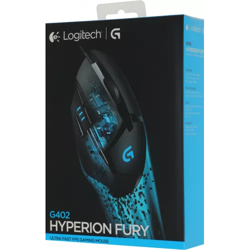 Мышь Logitech Hyperion Fury G402 черный оптическая 4000dpi USB 7but (910-004070)