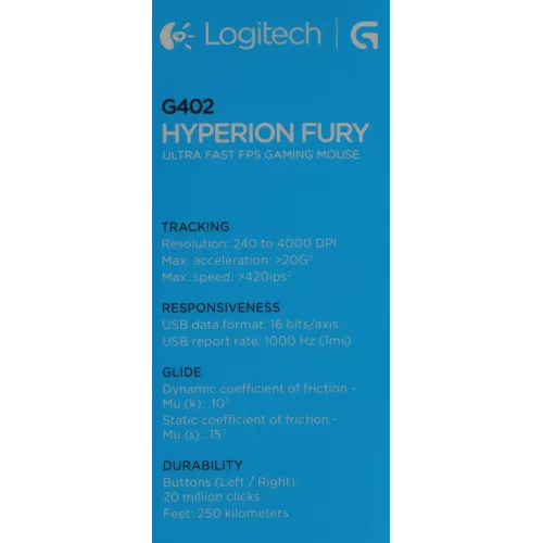 Мышь Logitech Hyperion Fury G402 черный оптическая 4000dpi USB 7but (910-004070)