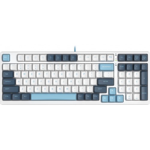 Клавиатура A4Tech FS300 механическая белый/синий USB for gamer LED (FS300 PANDA SNOWBOARDING) кабель 1.8м