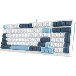 Клавиатура A4Tech FS300 механическая белый/синий USB for gamer LED (FS300 PANDA SNOWBOARDING) кабель 1.8м