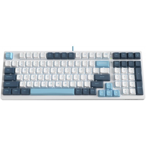 Клавиатура A4Tech FS300 механическая белый/синий USB for gamer LED (FS300 PANDA SNOWBOARDING) кабель 1.8м