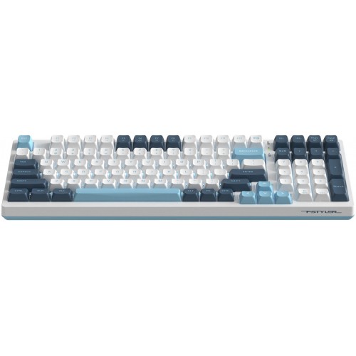 Клавиатура A4Tech FS300 механическая белый/синий USB for gamer LED (FS300 PANDA SNOWBOARDING) кабель 1.8м