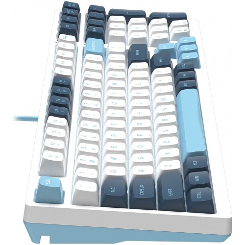 Клавиатура A4Tech FS300 механическая белый/синий USB for gamer LED (FS300 PANDA SNOWBOARDING) кабель 1.8м