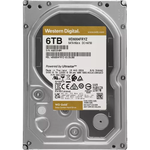 Жесткий диск WD SATA-III 6TB WD6004FRYZ Server Gold 512E (7200rpm) 256Mb 3.5"
