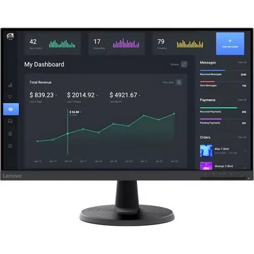 Монитор Lenovo 23.8" ThinkVision C24-40 черный VA 4ms 16:9 HDMI матовая 250cd 178гр/178гр 1920x1080 75Hz FreeSync VGA FHD 3.3кг