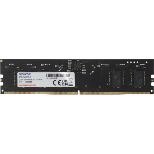 Память DDR5 8GB 5600MHz A-Data AD5U56008G-S RTL PC5-44800 CL46 DIMM 288-pin 1.1В single rank Ret
