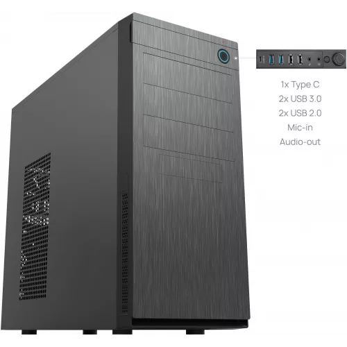 Корпус Chieftec Elox черный без БП ATX 2x80mm 2x120mm 2xUSB2.0 2xUSB3.0 audio