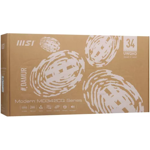 Монитор MSI 34" Modern MD342CQP черный VA LED 21:9 HDMI M/M матовая HAS Piv 3500:1 300cd 178гр/178гр 3440x1440 120Hz DP UW USB 8.05кг