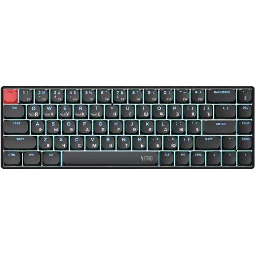 Клавиатура Acer Nitro OKR400 механическая черный USB беспроводная BT/Radio Multimedia for gamer LED (ZL.KBDEE.01A) кабель 1.5м